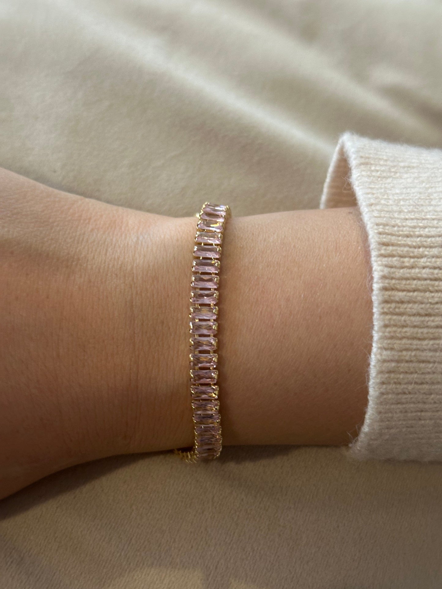 REINA Green Pave Tennis Bracelet Clasp