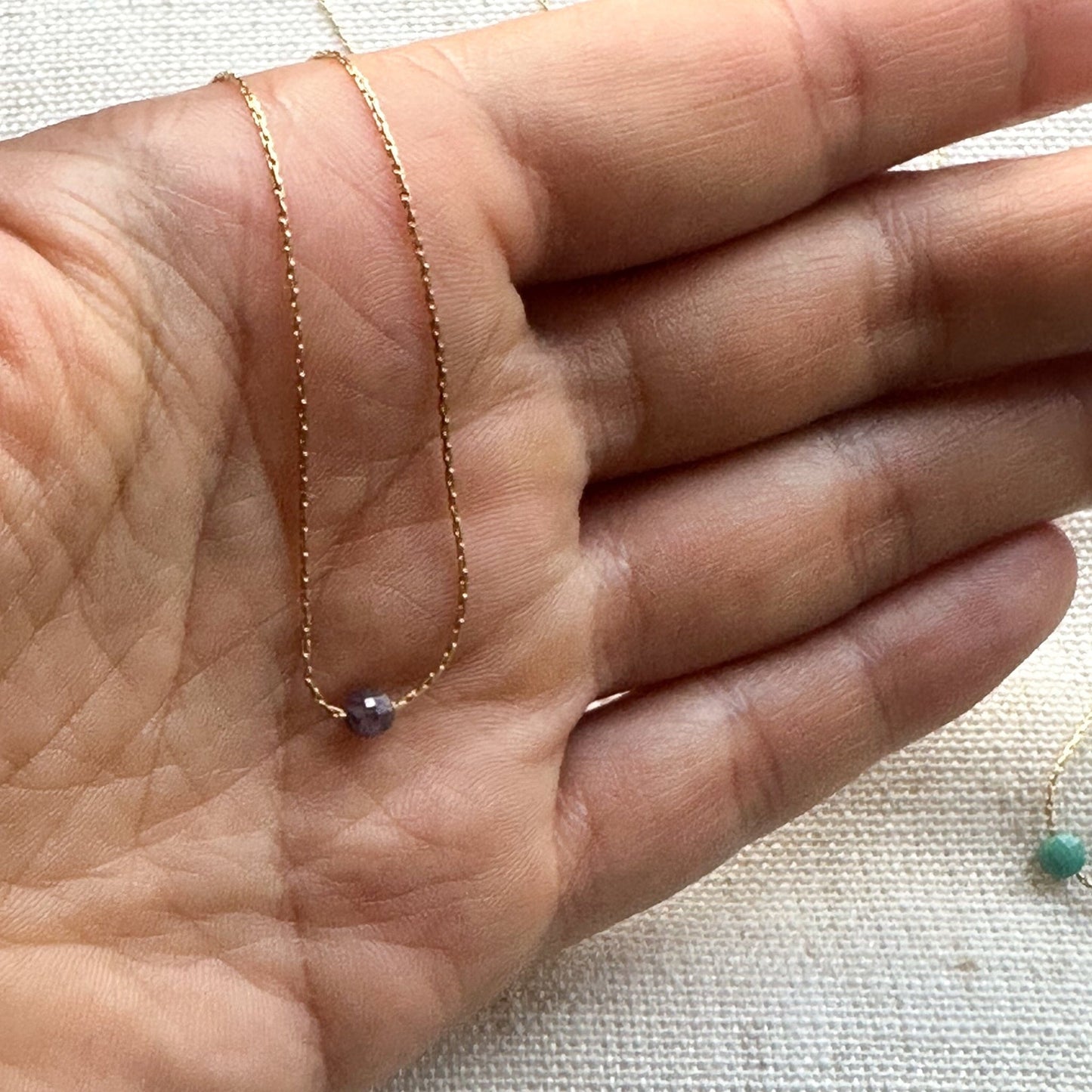 Ruby Gold Necklace (July's Birthstone)<br> Minimalist