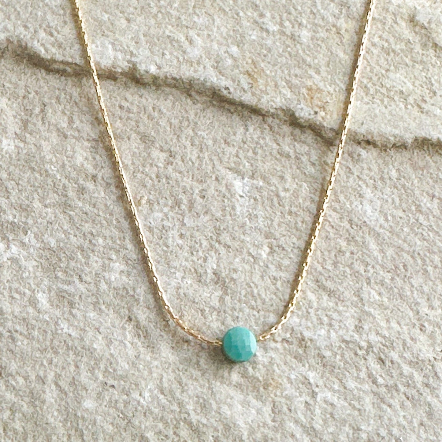 Turquoise Gold Necklace <br> Minimalist