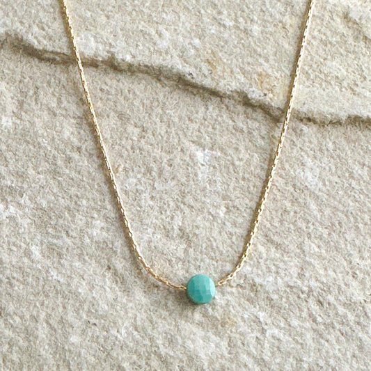 Turquoise Gold Necklace <br> Minimalist