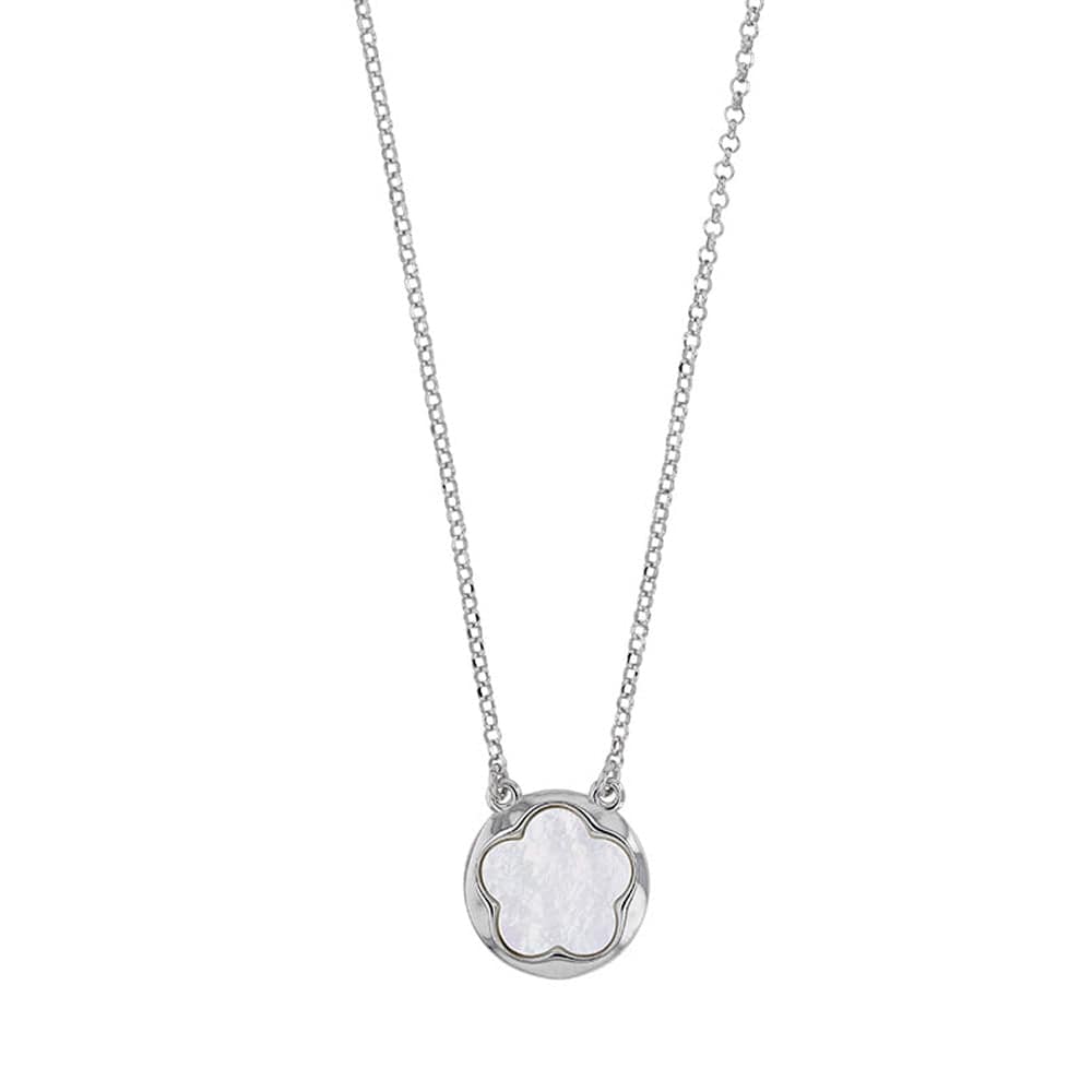 Mother Pearl Flower Necklace (Sterling Silver)
