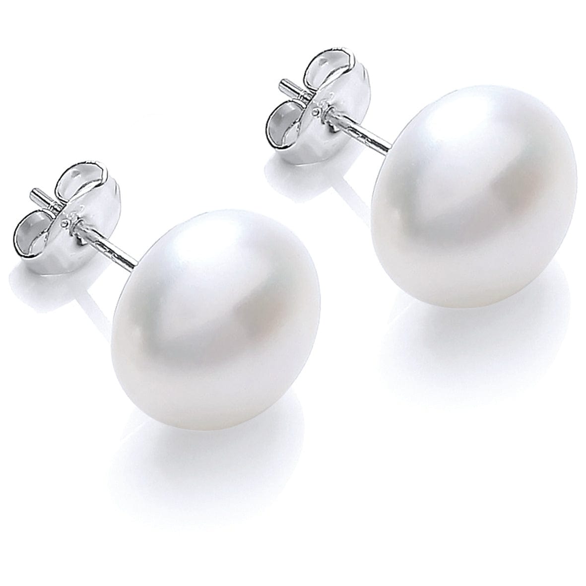 White Pearl Stud Earrings (Sterling silver)