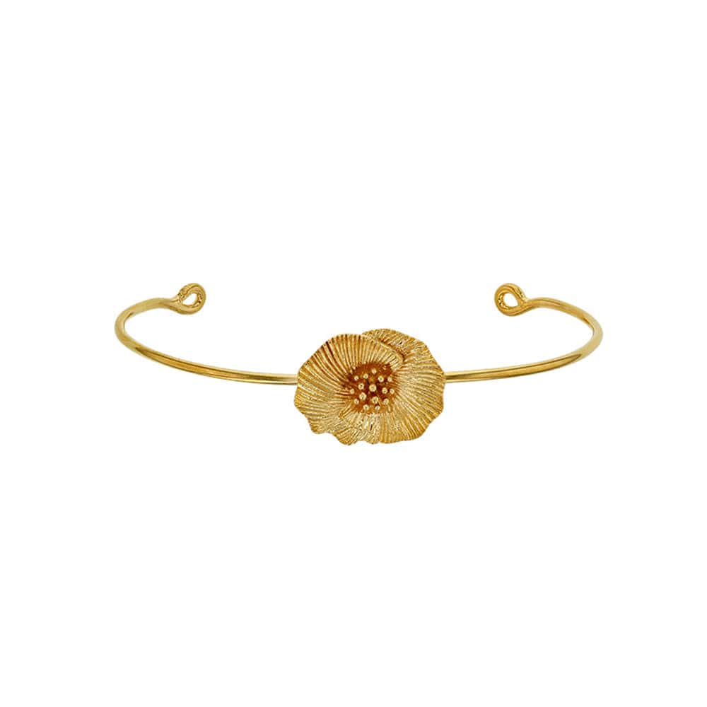 Poppy Flower Bangle (Gold plated)