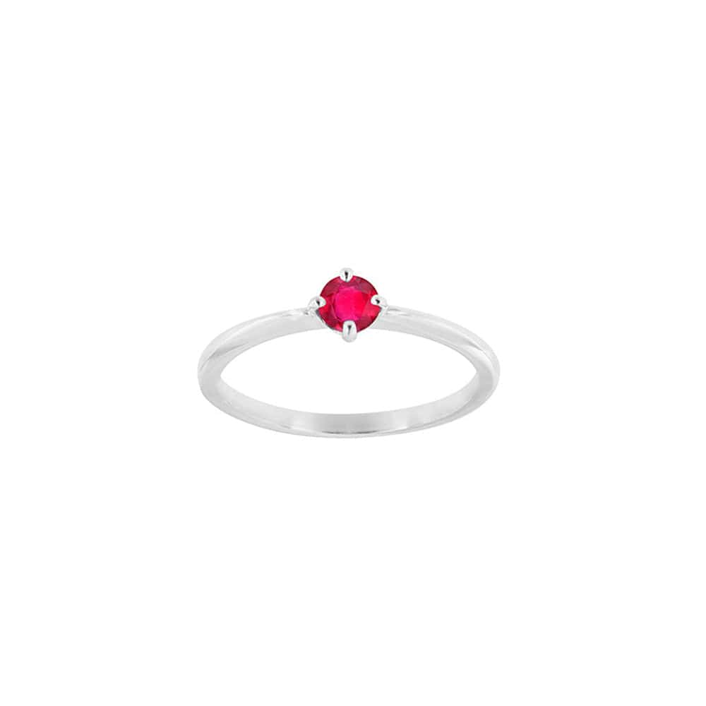 Ruby Solitaire Ring White Gold 18k | Mi Cielo London