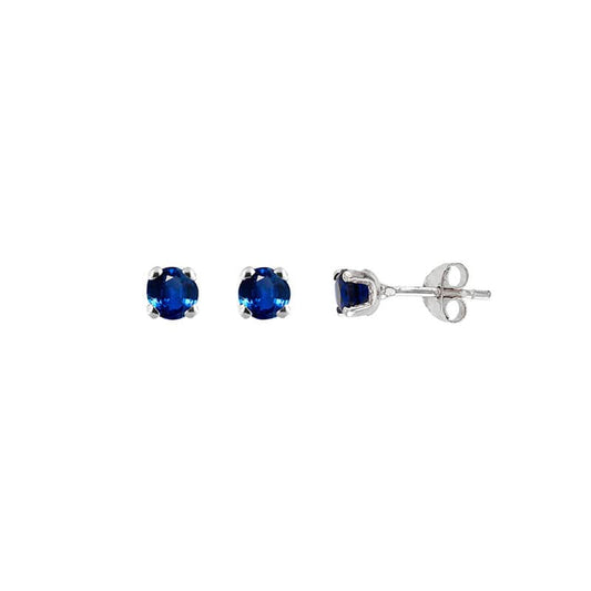 Sapphire Stud Earrings White Gold 18k 3mm