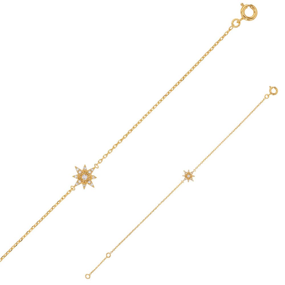 Pole Star Zirconia Bracelet (Gold plated)