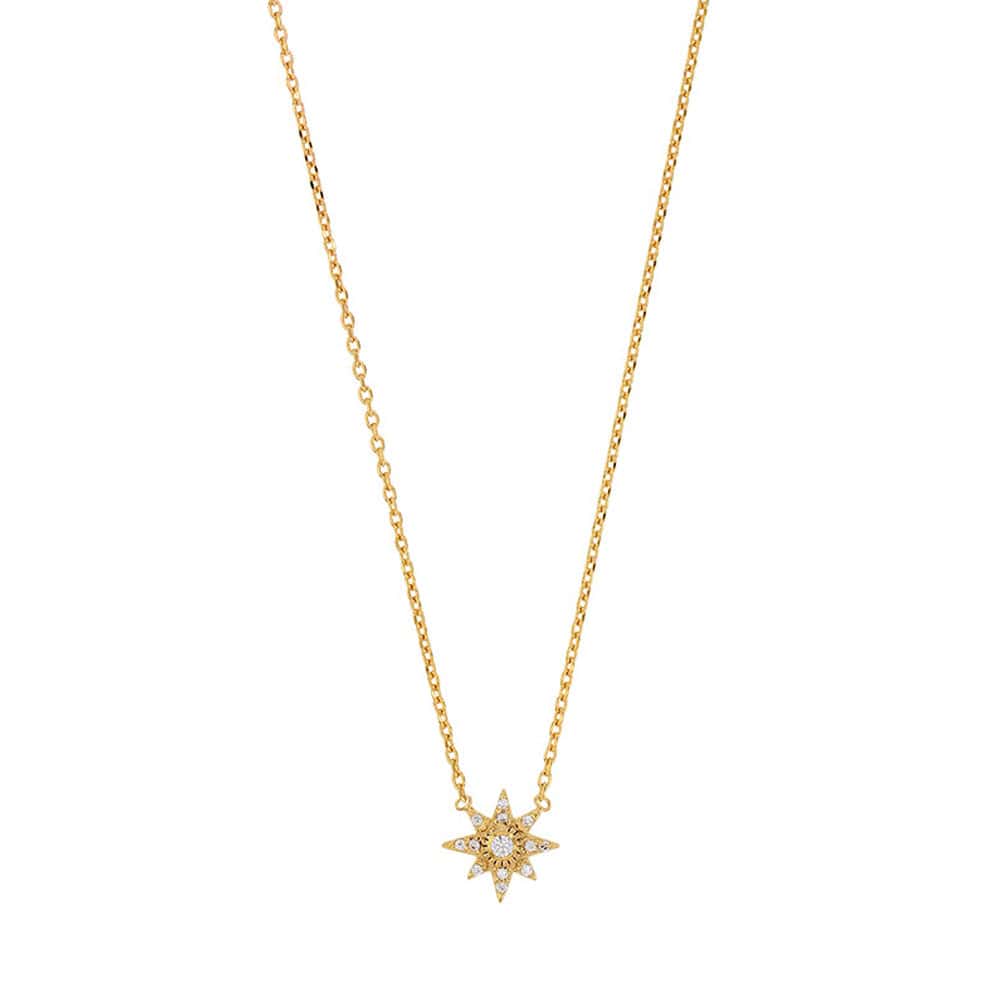 Pole Star Zirconia Necklace (Gold plated)