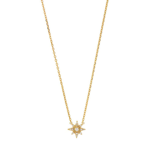 Pole Star Zirconia Necklace (Gold plated)