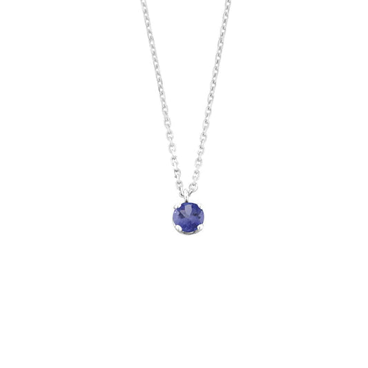 Tanzanite Necklace round(18k White Gold)