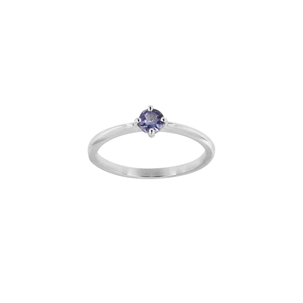 Tanzanite Gold Ring 4mm (18k White Gold)