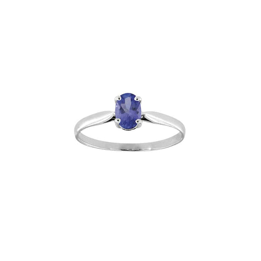 Tanzanite Gold Ring 5x4mm (18k White Gold)