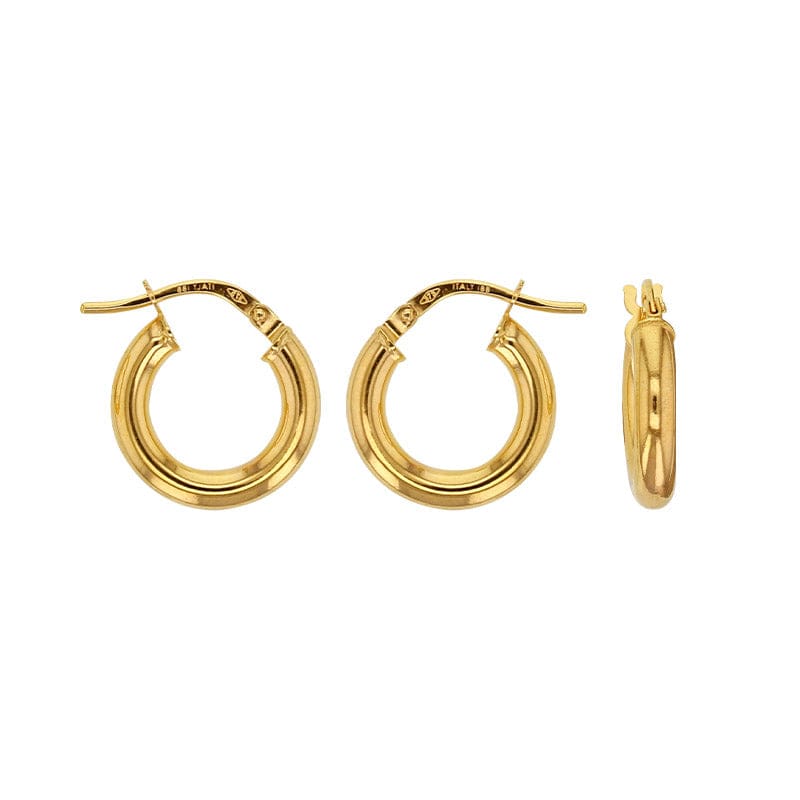 Classic Large Creole Hoops Earrings 15mm (9k Gold)