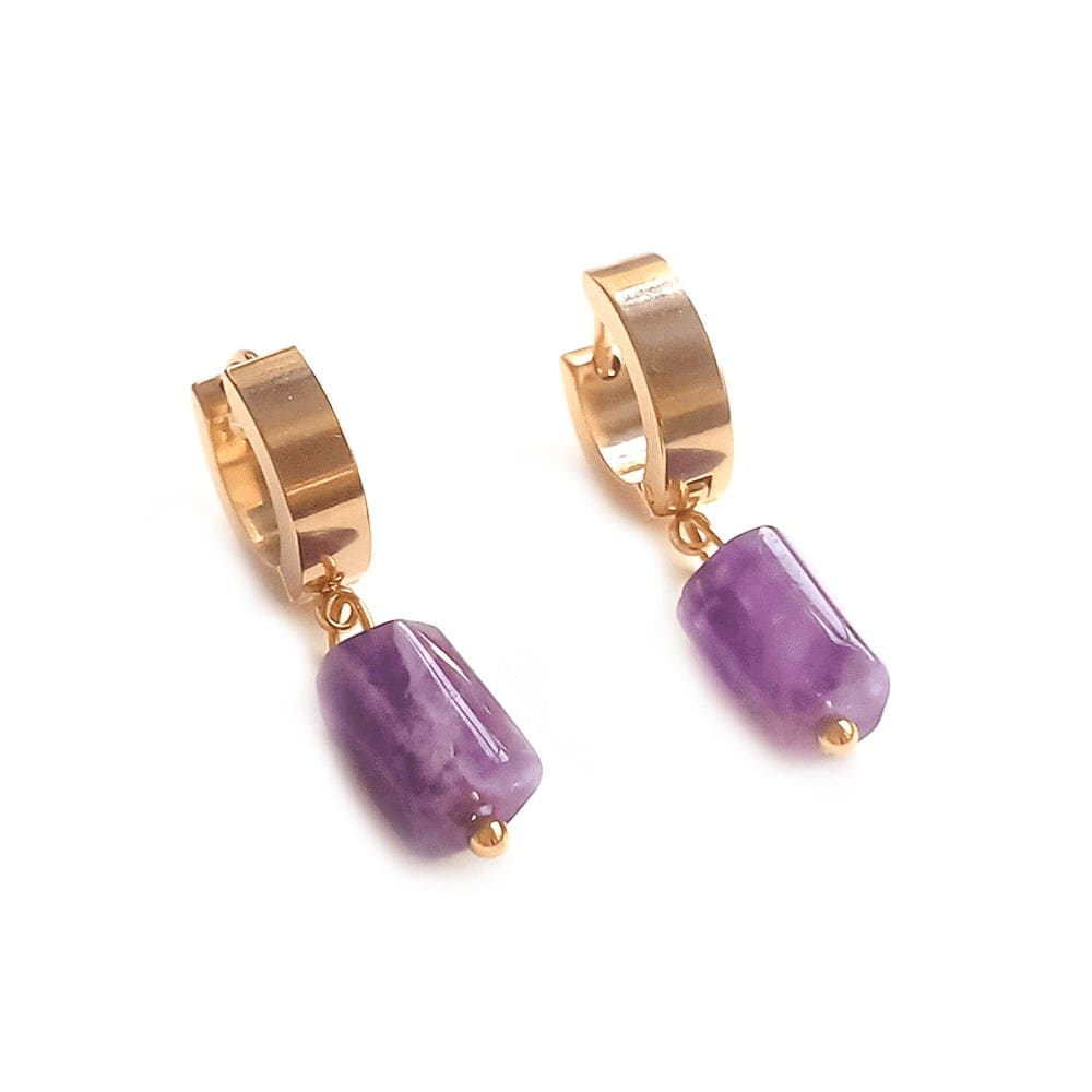 Earrings Amethyst Hoops