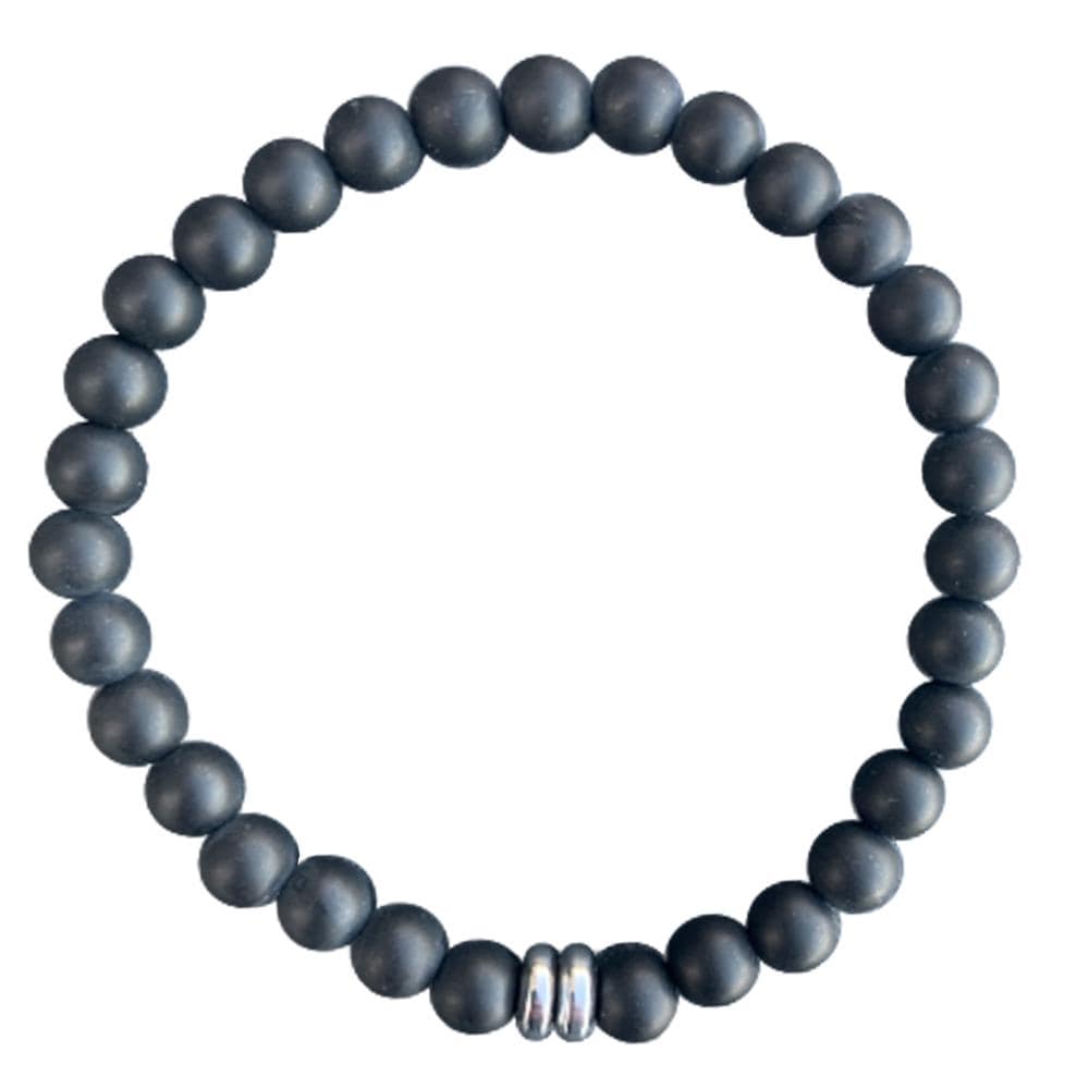 Black Onyx Bracelet Hematite Duo Disks