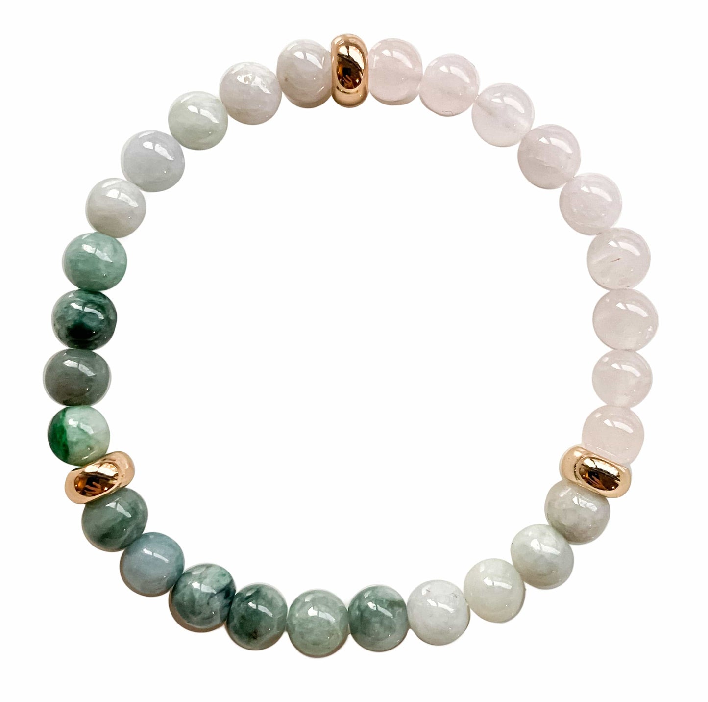 Love stone bracelet: Rose quartz Burma Jade