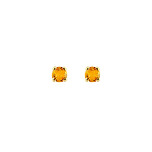Citrines Stud Earrings Gold 18k 3mm | Mi Cielo London