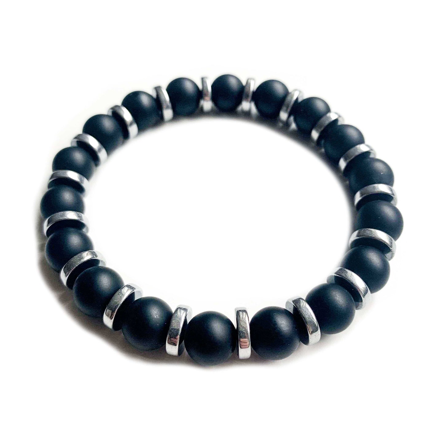 Darkside N5 <br> Black Onyx Bracelet and Hematite disks
