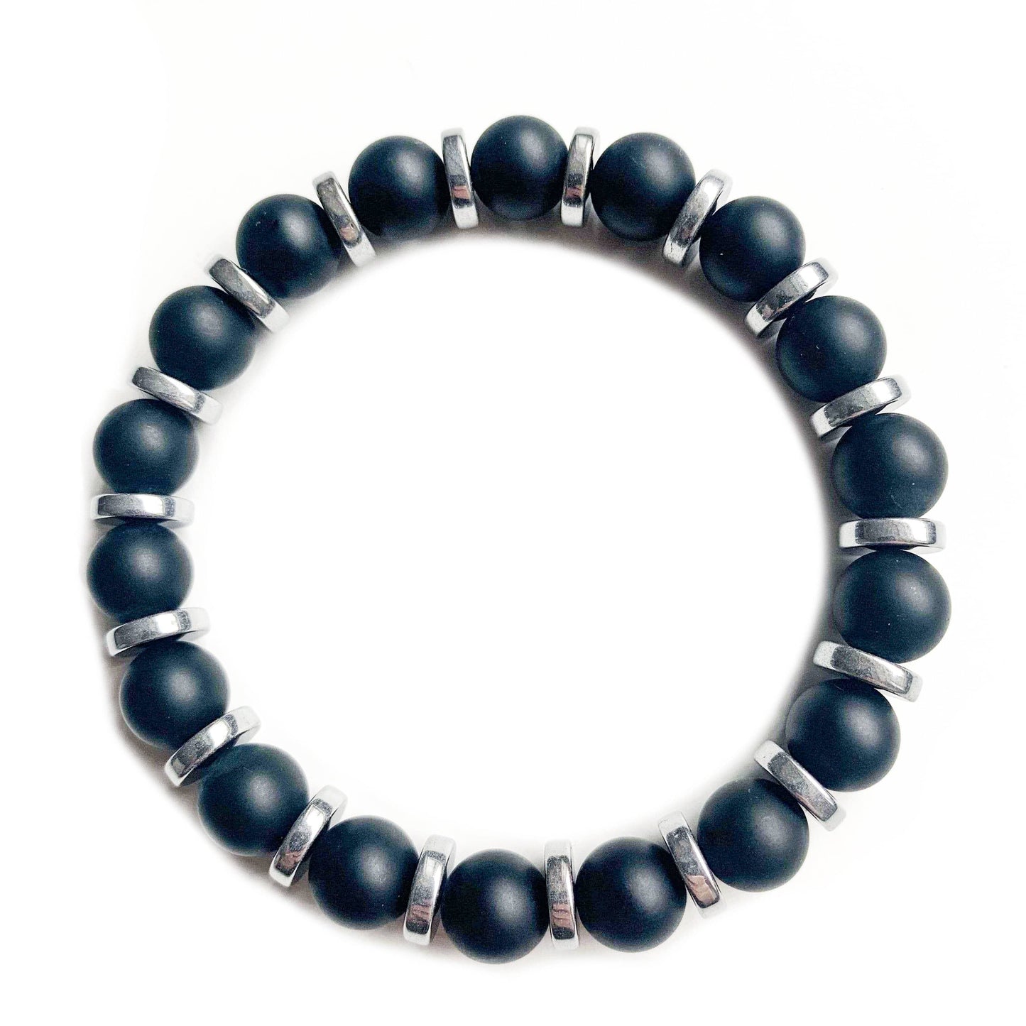 Darkside N5 <br> Black Onyx Bracelet and Hematite disks