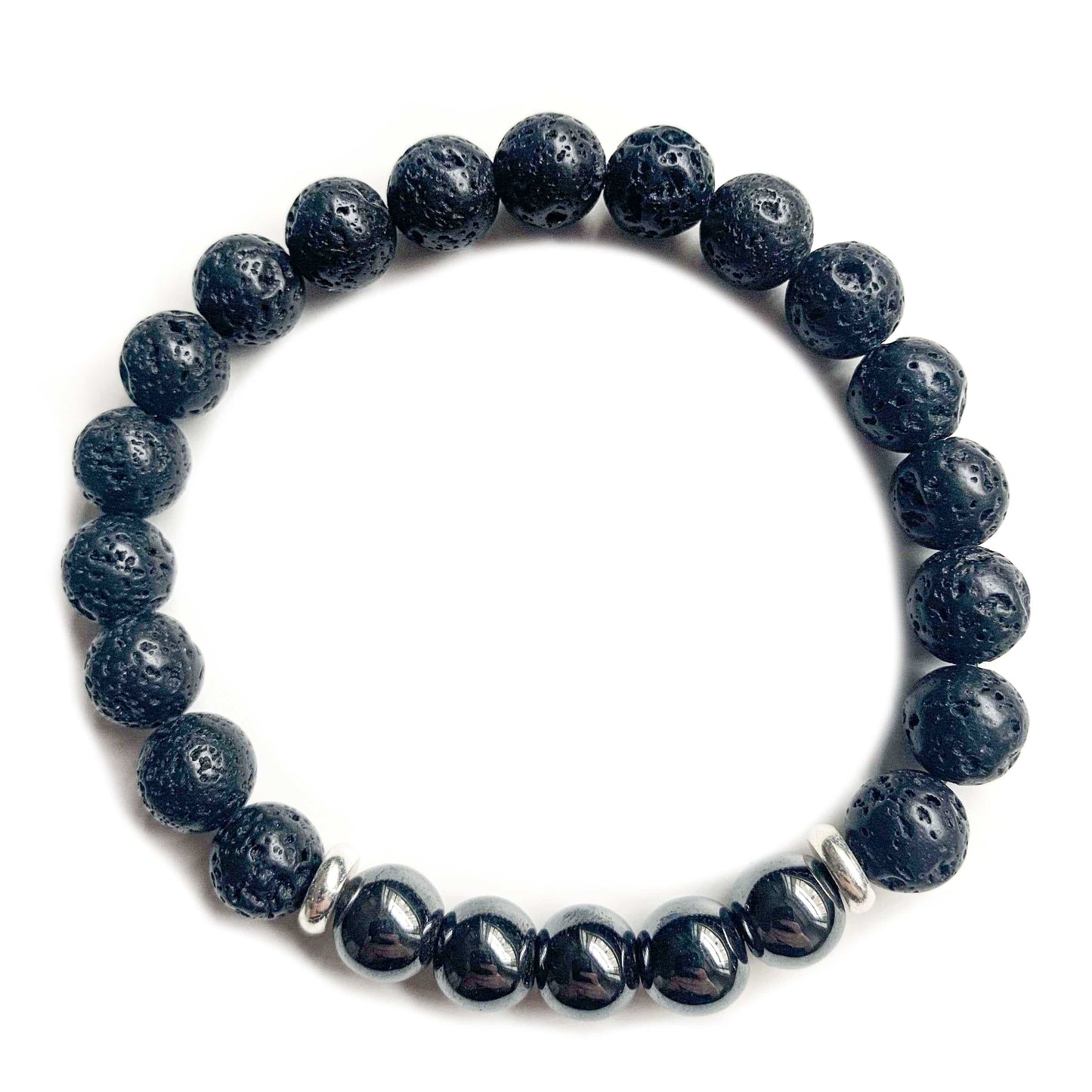 Darkside N6 Lava stone bracelet and hematite