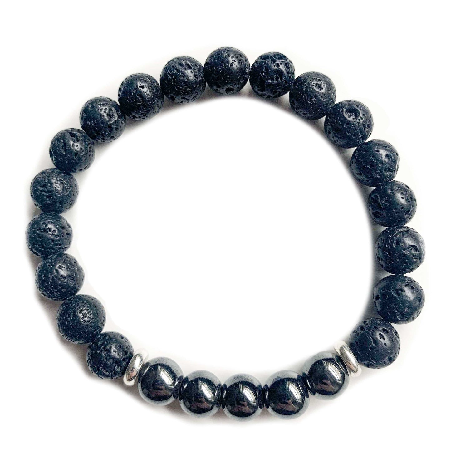 Darkside N6 Lava stone bracelet and hematite