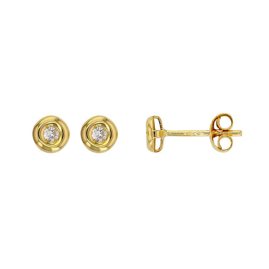 Diamond Bezel Stud Earrings (18k gold)