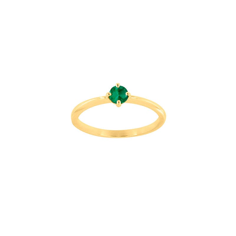 Emerald Solitaire Ring 4mm (18k gold) | Mi Cielo London