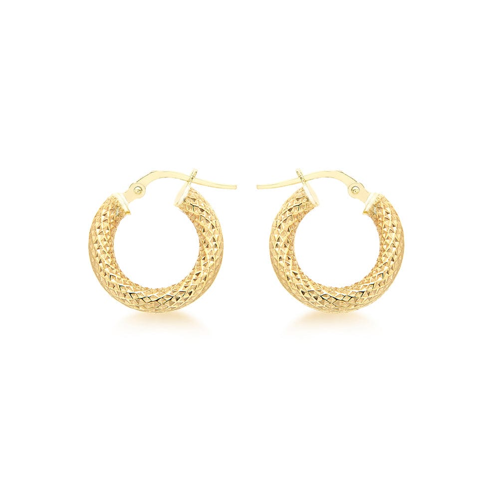Hammered Creole Hoops Earrings (9k Gold)