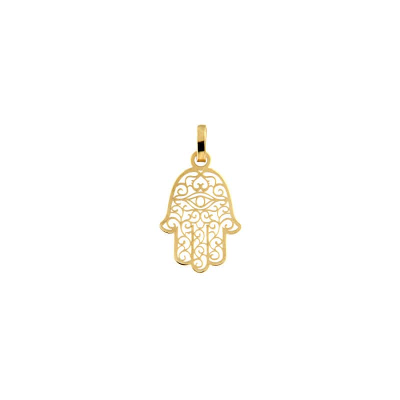Gold Hamsa Pendant (9K Gold)
