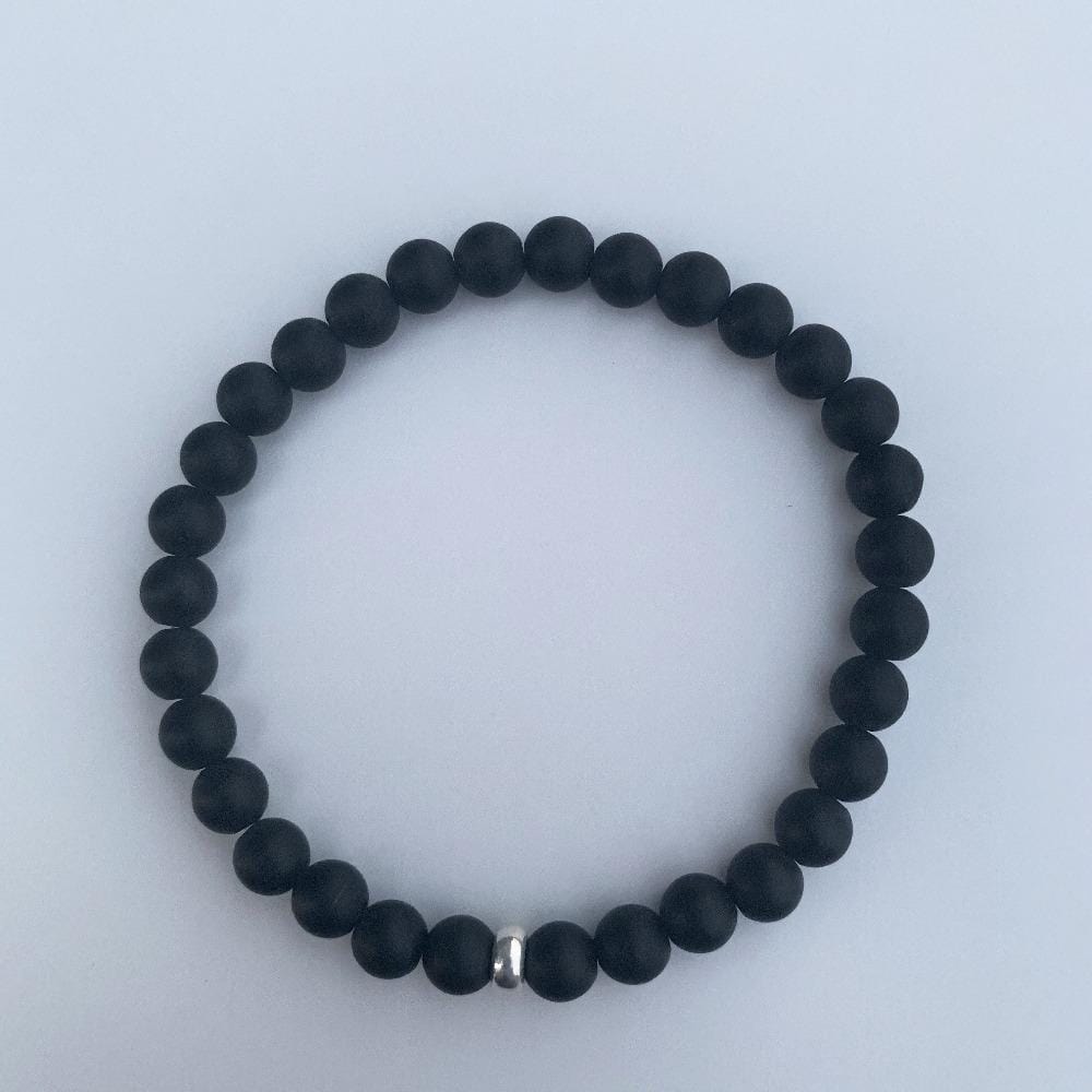Black Onyx Bracelet Sterling silver Disks