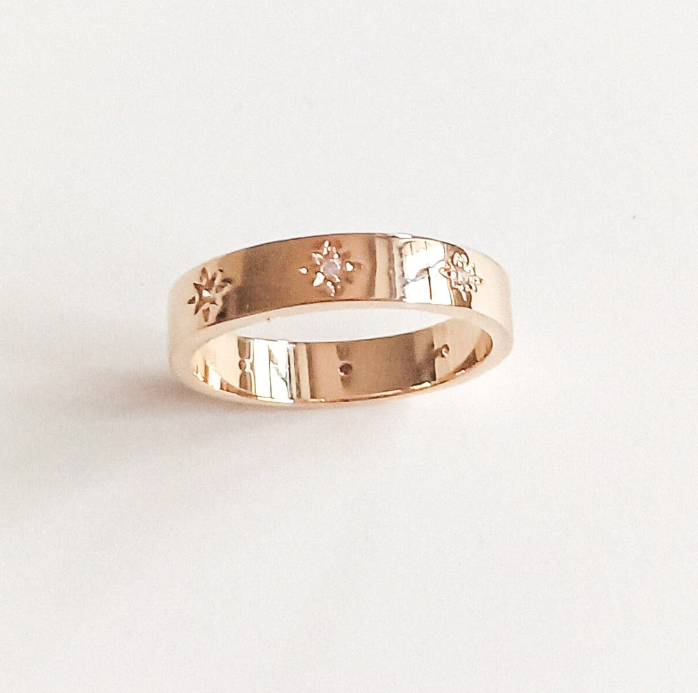 STARLET Fine Gold Plated Ring cz