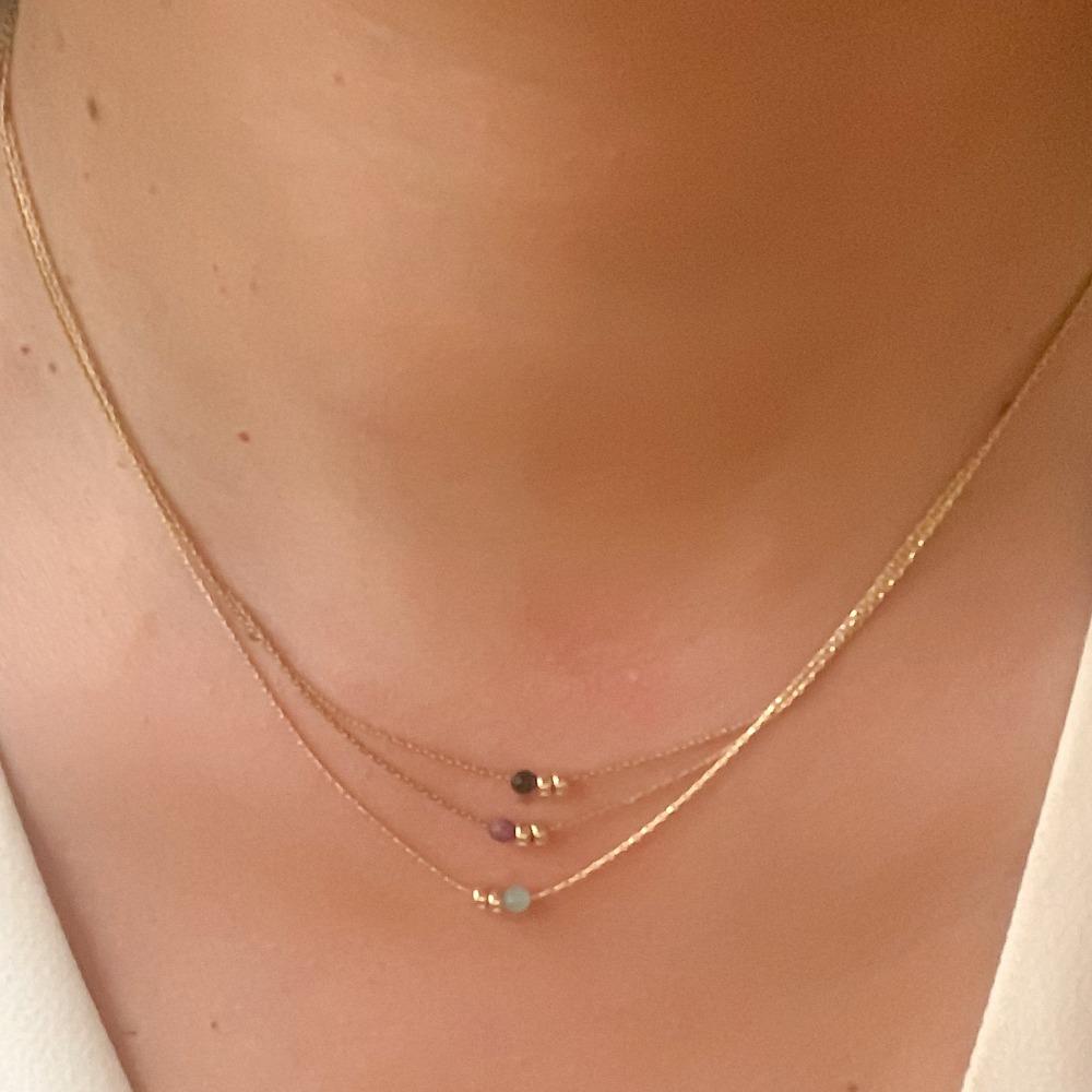 Gold Ruby Necklace <br> Duo Disks