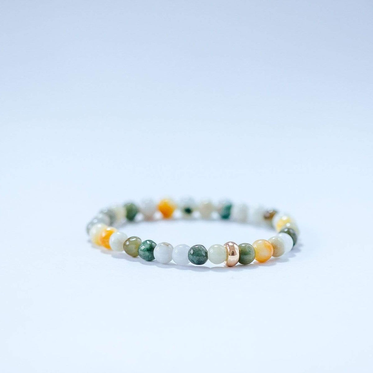 Ocean Agate Bracelet Gold 6mm