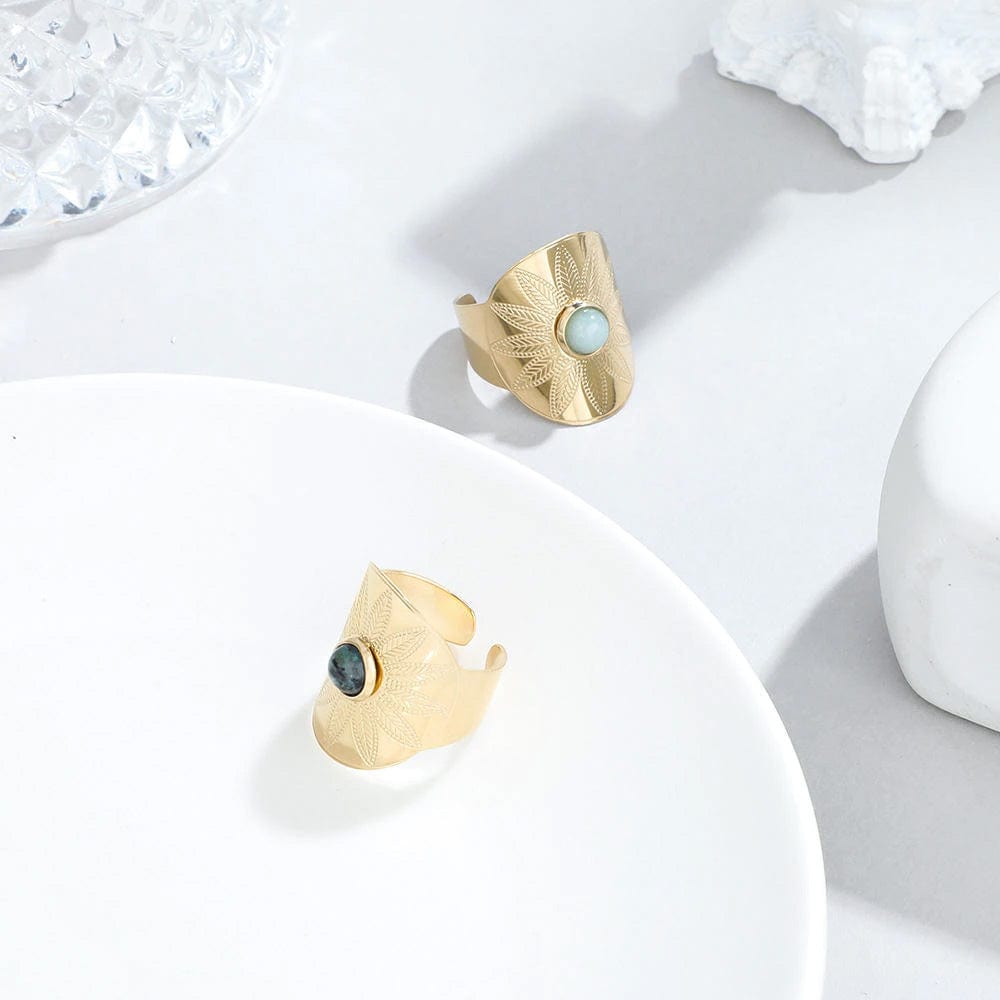Anthea Amazonite Vintage Ring Stainless steel