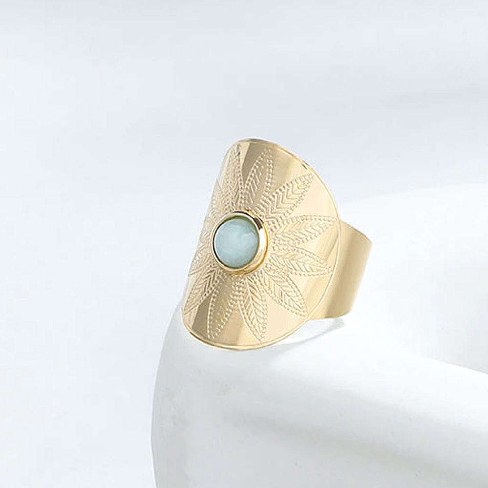 Vintage Ring Stainless steel - Amazonite