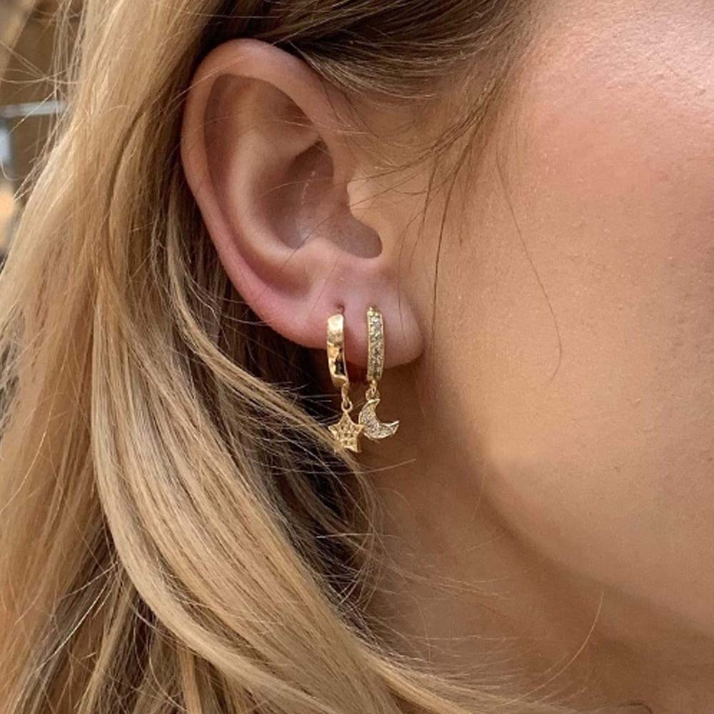 Mini Moon Earrings Zirconia
