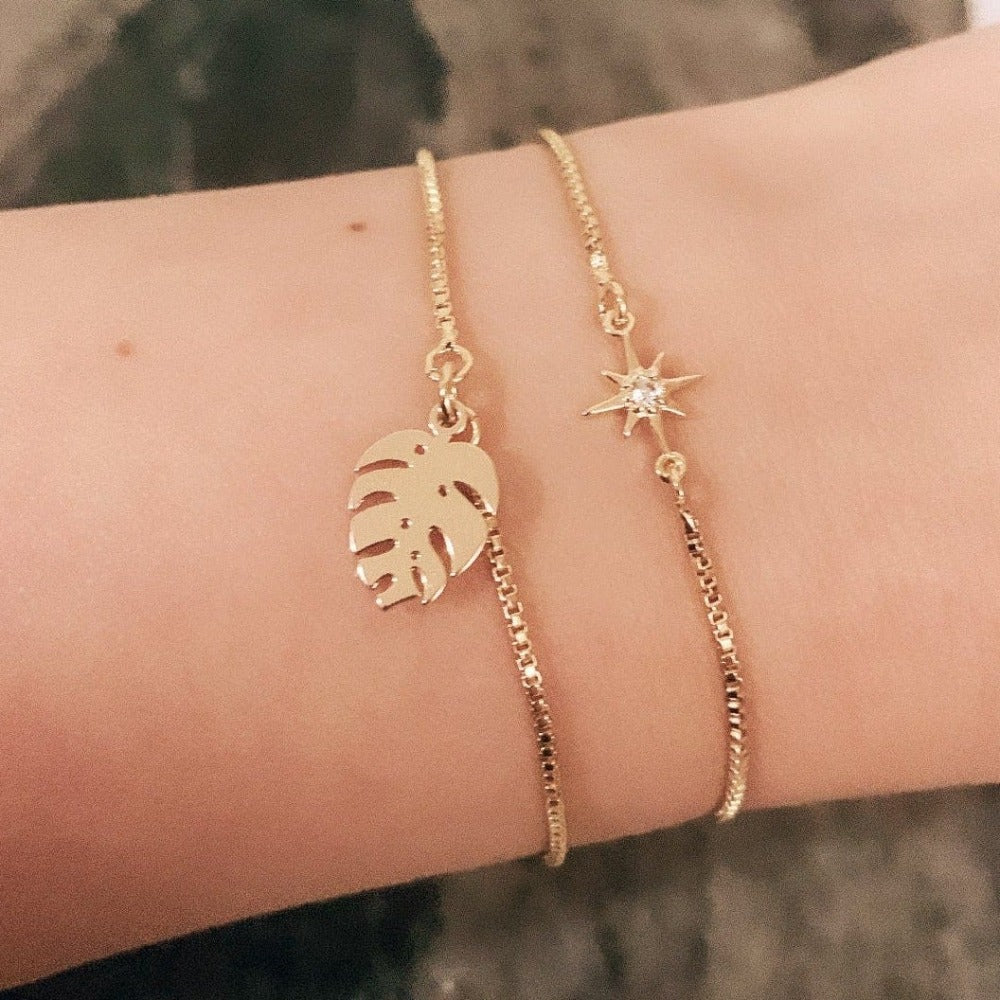 Monstera Leaf Adjustable Bracelet | Mi Cielo London