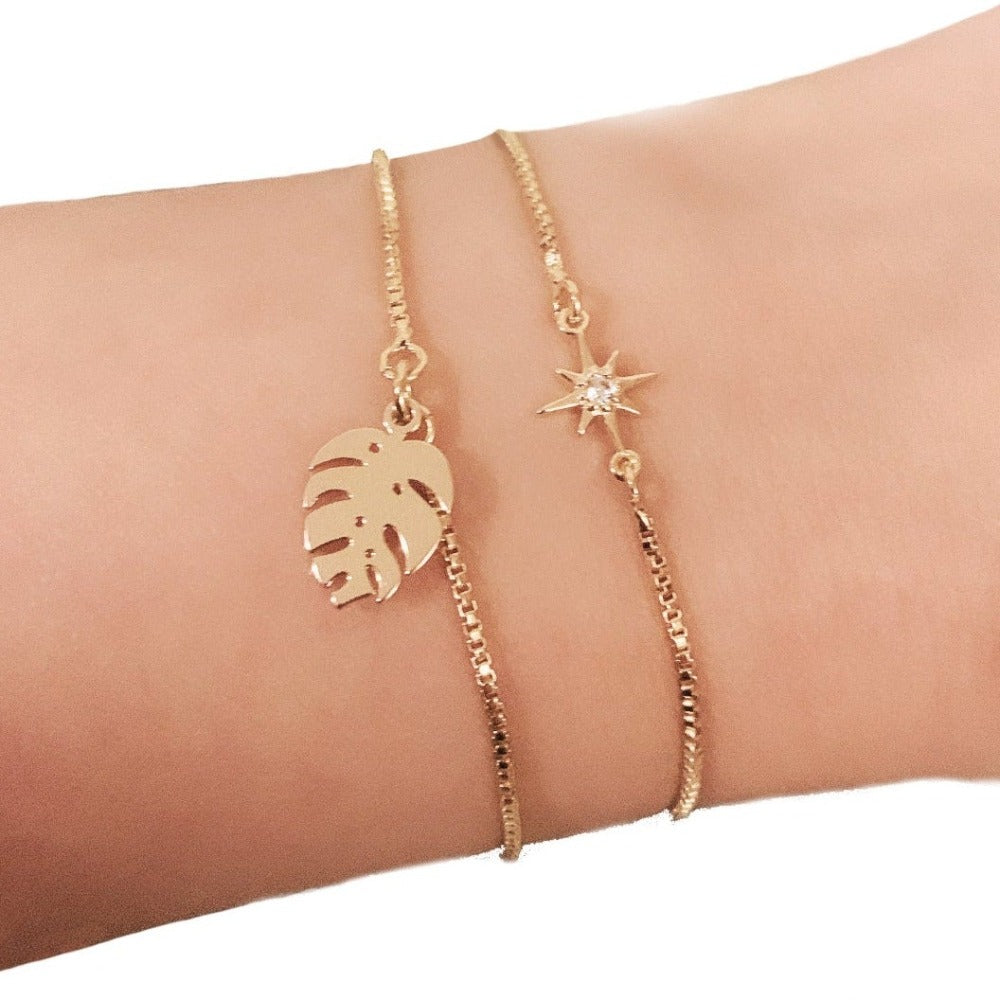 Monstera Leaf Adjustable Bracelet | Mi Cielo London