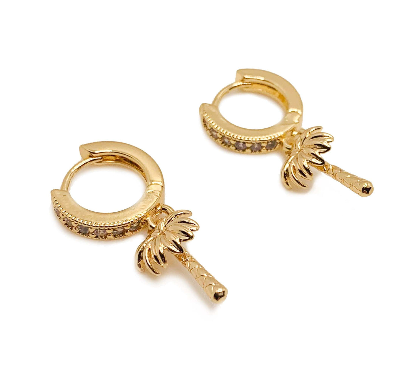 Mini Palm Trees Earrings Zirconia
