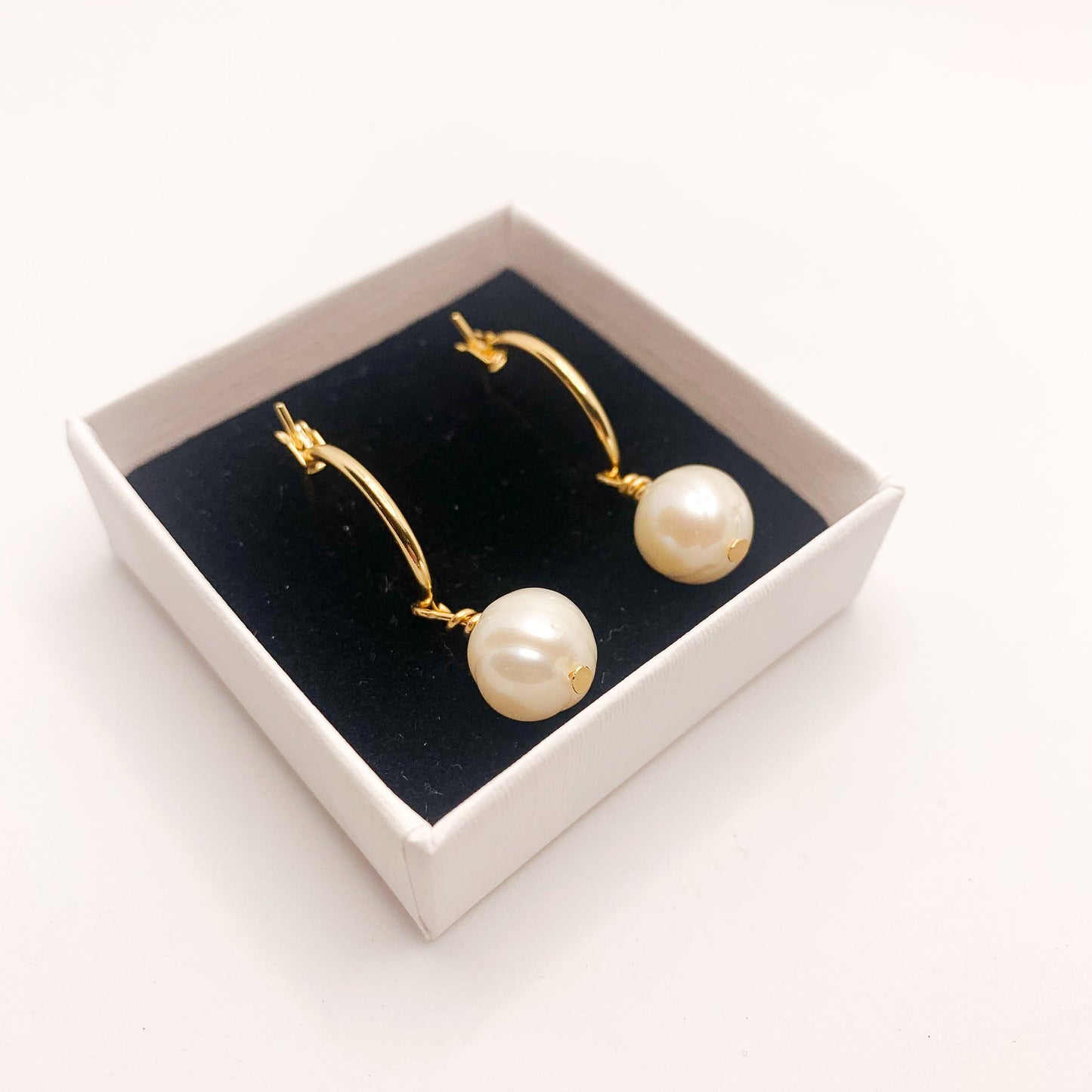 Pearl Hoops Earrings