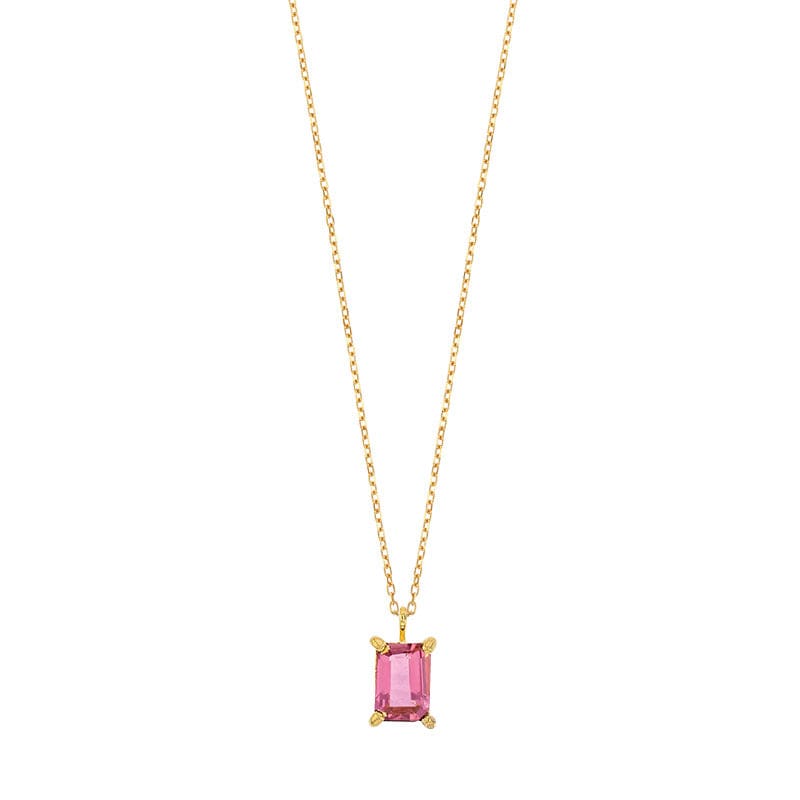 Pink Tourmaline 18k Gold Necklace