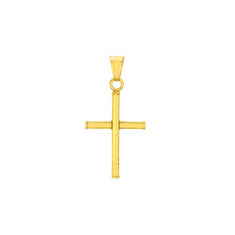 Gold Plain Fine Cross Pendant (9K Gold)