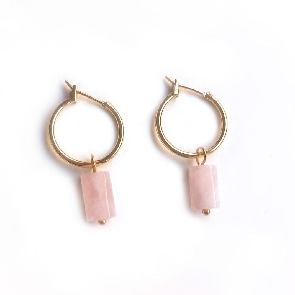 Rose Quartz Hoops
