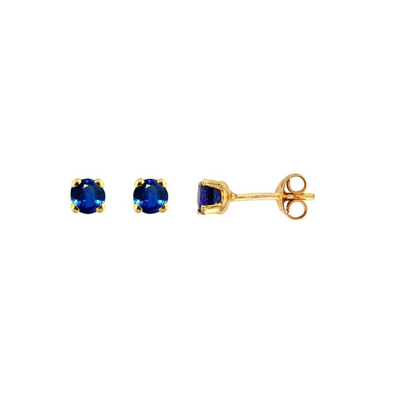 Sapphire Stud Earrings Gold 18k 3mm