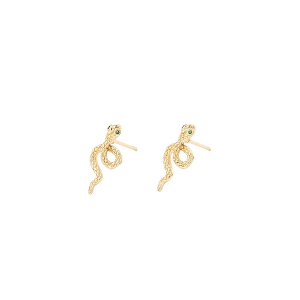 Snake Gold Earrings Studs