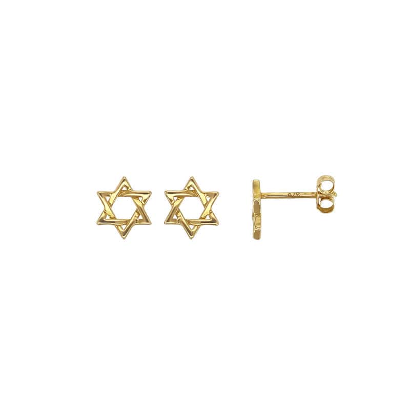 Star of David Stud Earrings 18k Gold