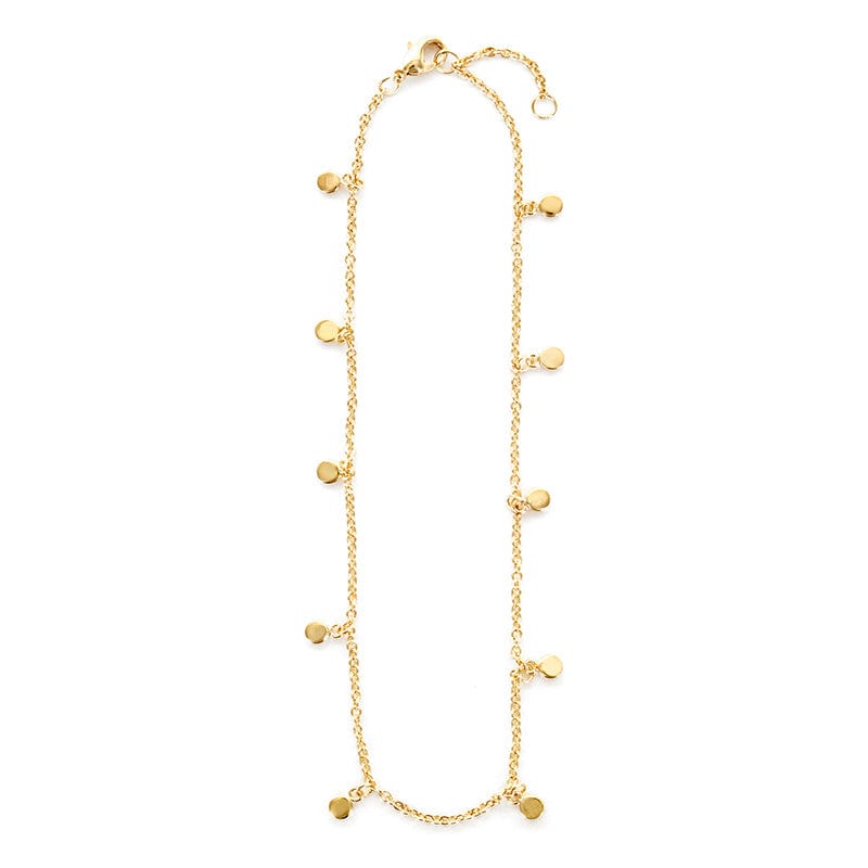 TATIANA Anklet <br> Flat Disk charms ankle chain gold plated