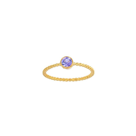 Tanzanite Gold Ring beaded (18k Gold)