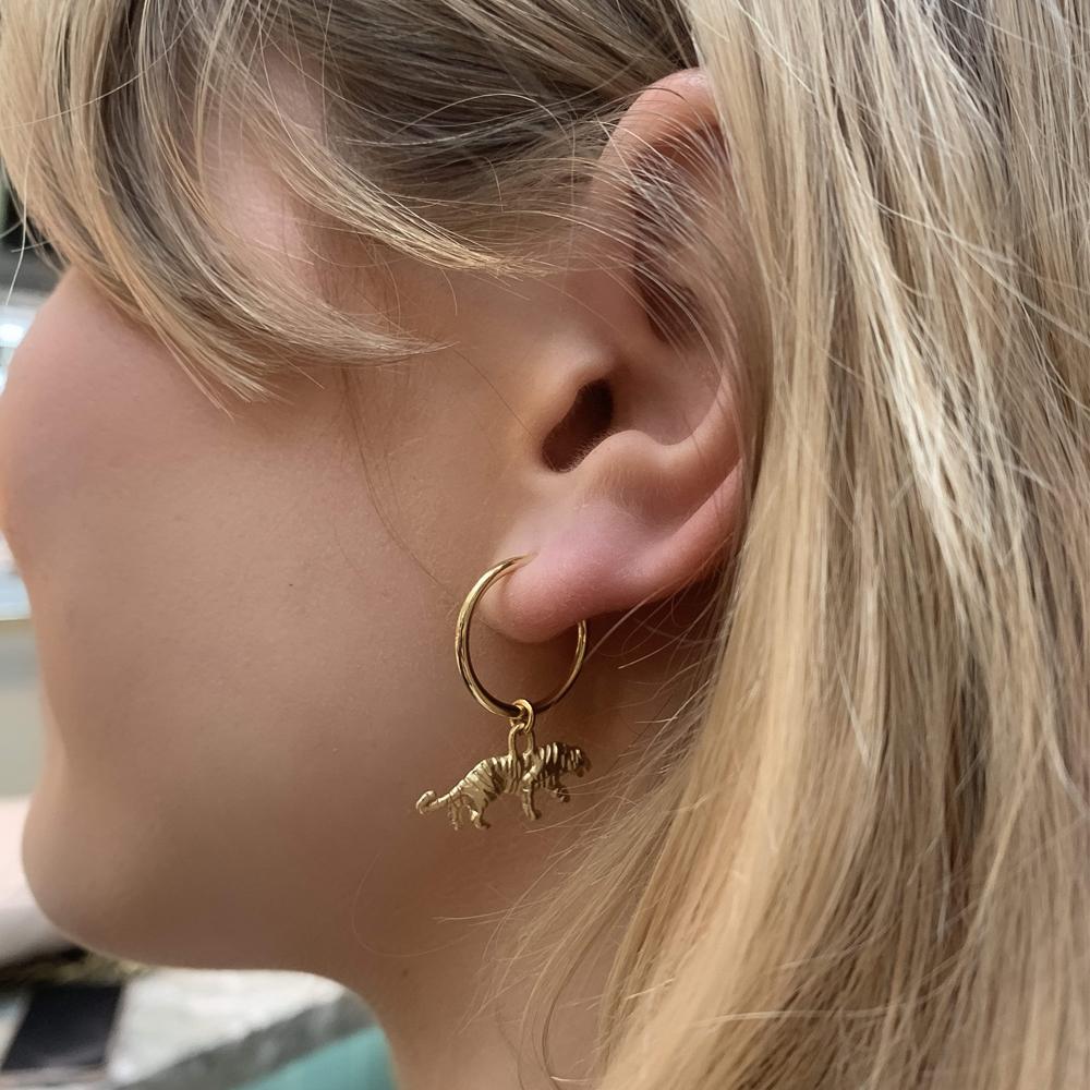 Gold Tiger Earrings