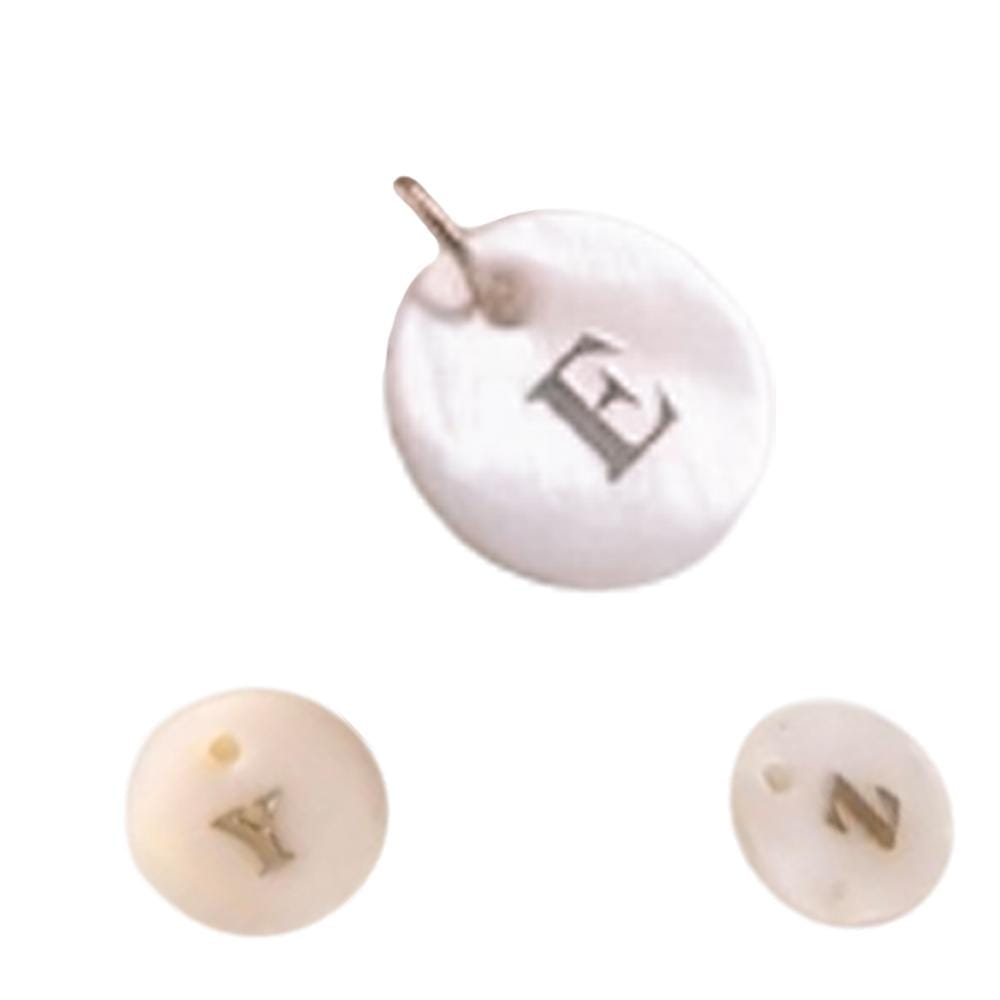 White Shell Initial pendant