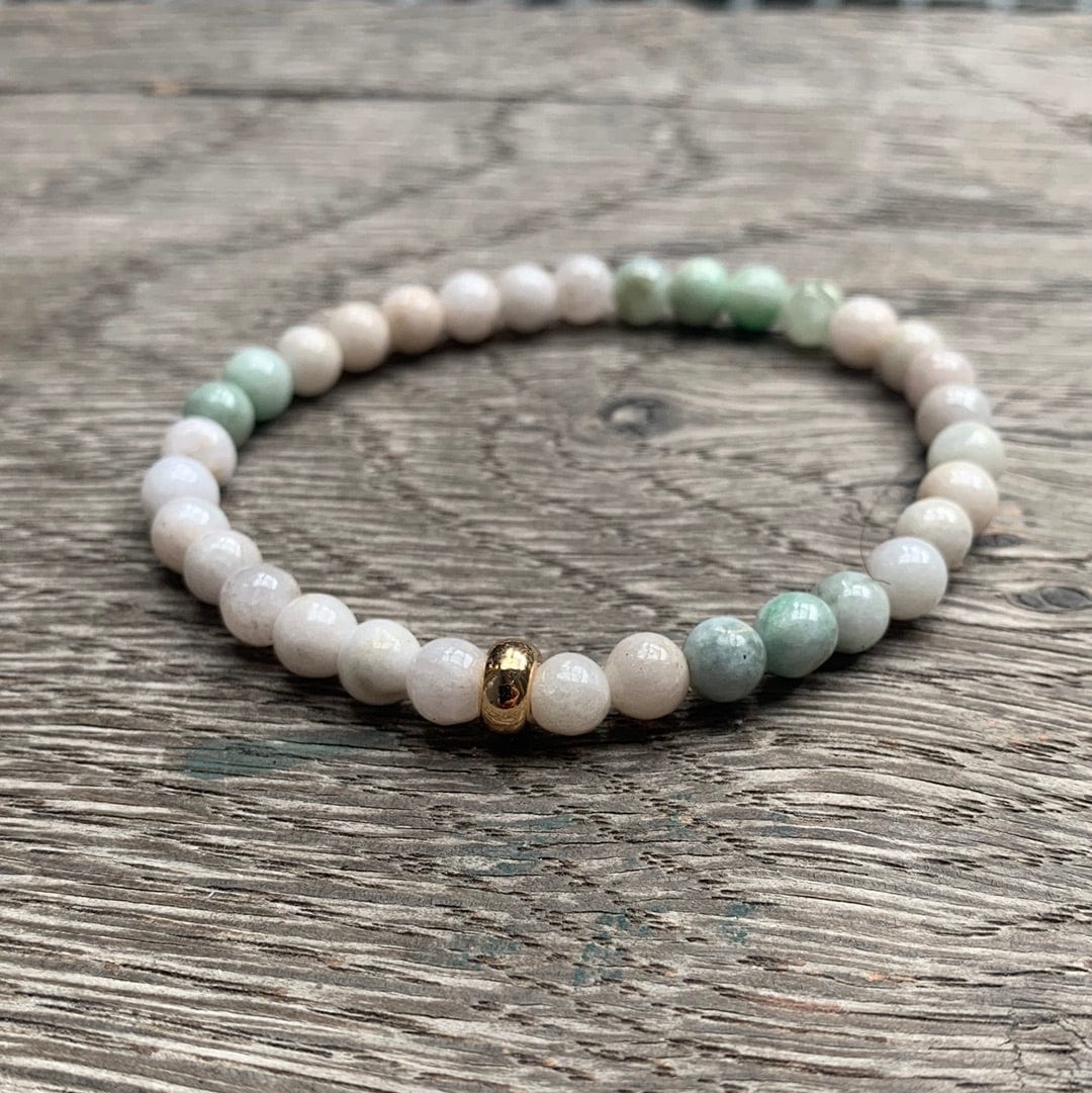 Jade Burma Bracelet 6mm Gold disk